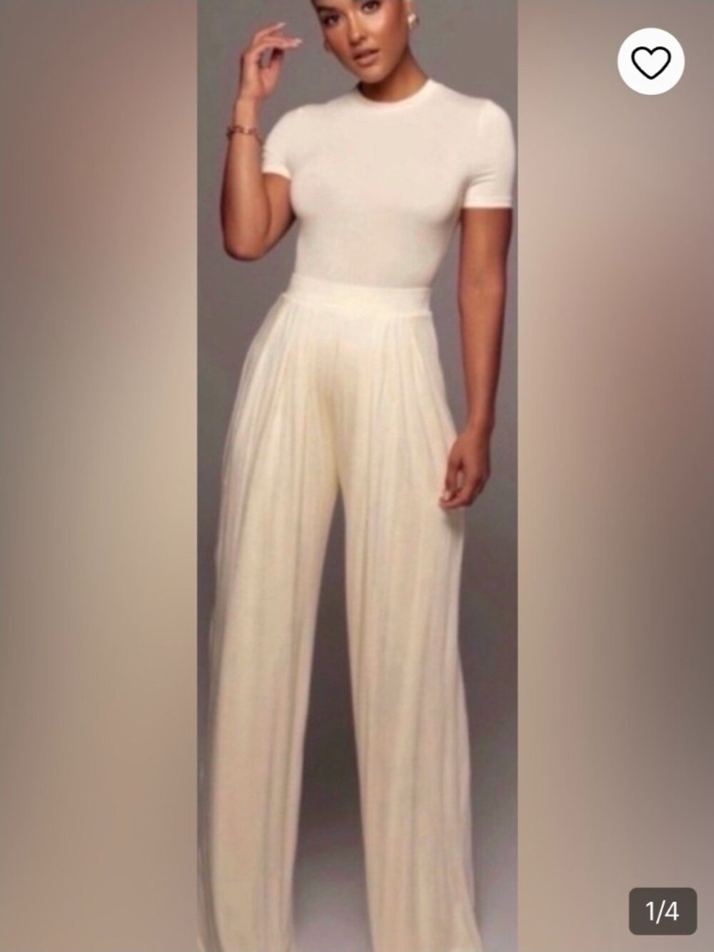 Jluxlabel Buttercream Double Layer Wide Leg Pants
